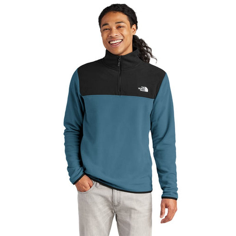 NEW The North Face Glacier 1/4-Zip Fleece - Shady Blue/TNF Black