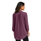CAPELLA Port Authority® Ladies 3/4-Sleeve Textured Crepe Tunic - Purple Mist