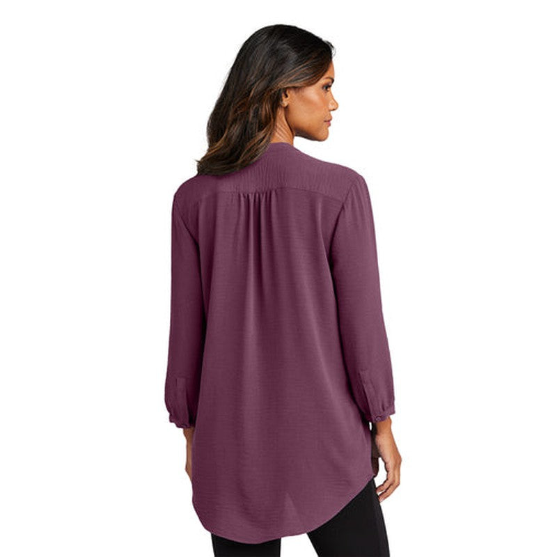 NEW CAPELLA Port Authority® Ladies 3/4-Sleeve Textured Crepe Tunic - Purple Mist