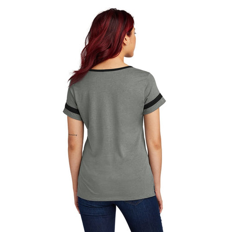 CAPELLA Sport-Tek® Ladies Halftime Notch Neck Tee - Vintage Heather/Black