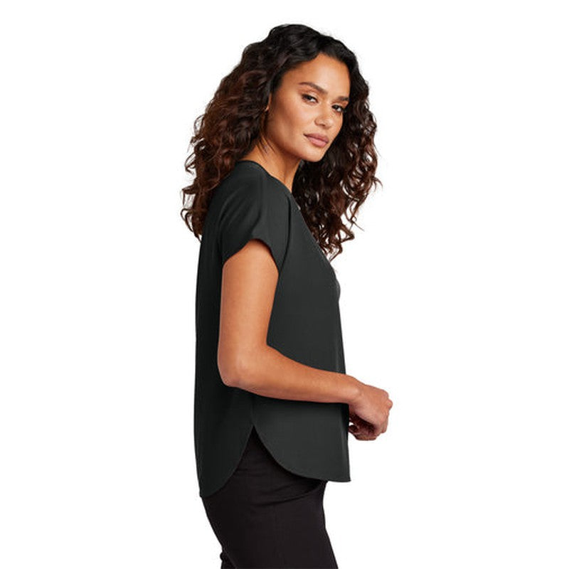 NEW CAPELLA Mercer+Mettle™ Women's Stretch Crepe Crew - Deep Black