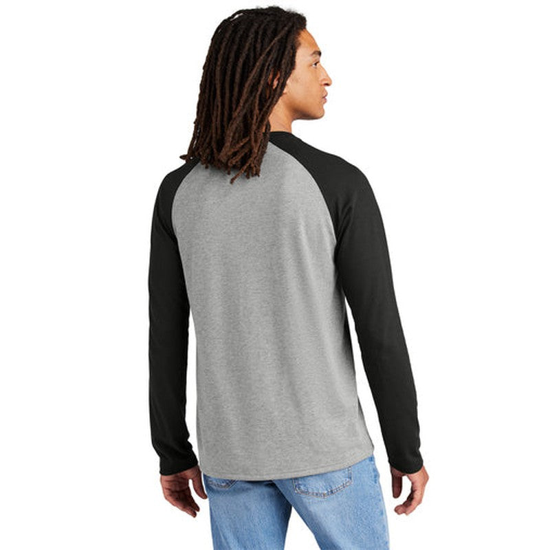CAPELLA Allmade® Unisex Tri-Blend Long Sleeve Colorblock Raglan - Deep Black/Aluminum Grey
