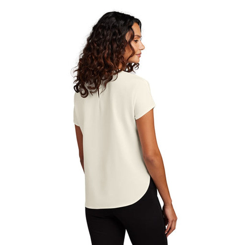 NEW CAPELLA Mercer+Mettle™ Women's Stretch Crepe Crew - Ivory Chiffon