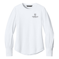 NEW CAPELLA Mercer+Mettle® Women’s Stretch Jersey Long Sleeve Blouson Top - White