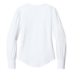 NEW CAPELLA Mercer+Mettle® Women’s Stretch Jersey Long Sleeve Blouson Top - White