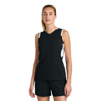 NEW CAPELLA -  Sport-Tek® Women’s Club Sleeveless V-Neck - Black/White