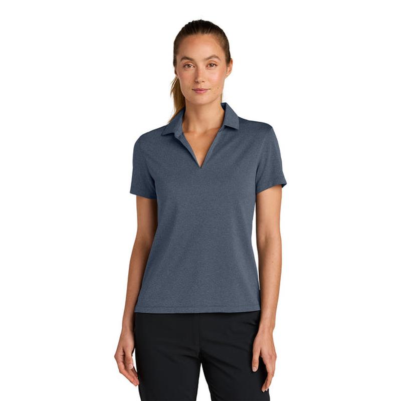 NEW CAPELLA Nike Women’s Dri-FIT Smooth Heather Polo - Navy Heather