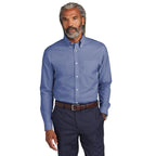 NEW Capella Brooks Brothers® Tall Wrinkle-Free Stretch Pinpoint Shirt - Cobalt Blue