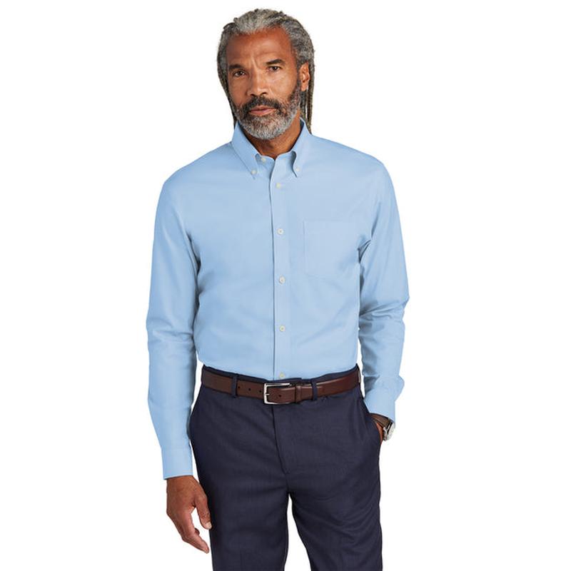 NEW Capella Brooks Brothers® Tall Wrinkle-Free Stretch Pinpoint Shirt - Newport Blue