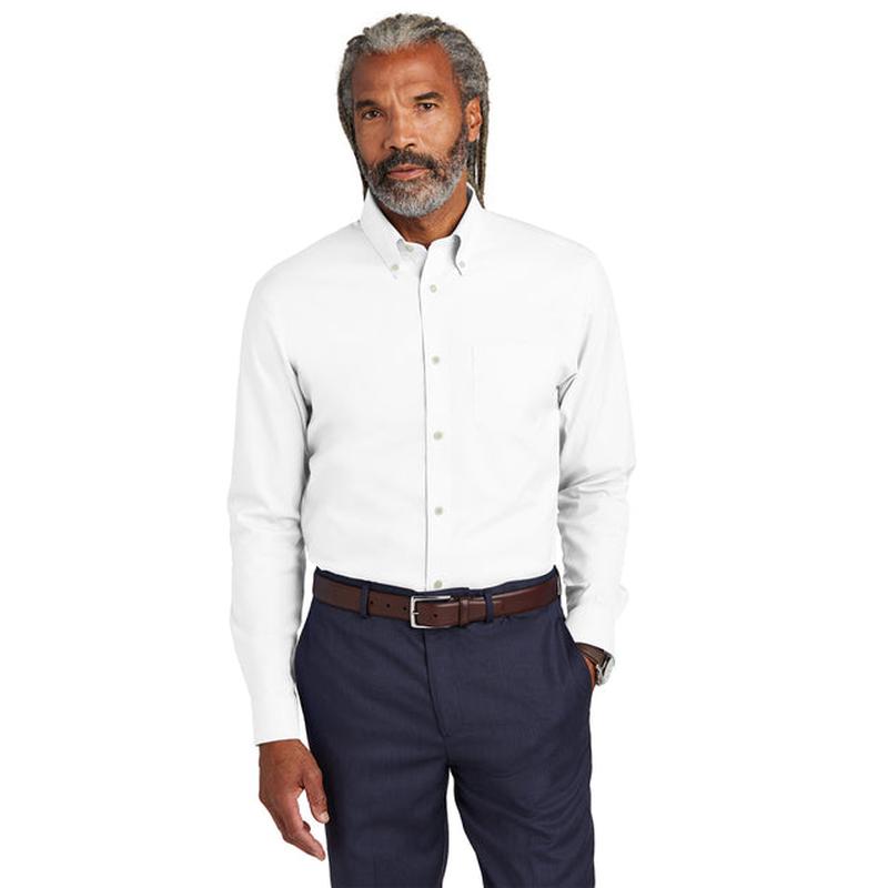 NEW Capella Brooks Brothers® Tall Wrinkle-Free Stretch Pinpoint Shirt - White