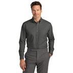 NEW Capella Brooks Brothers® Tall Wrinkle-Free Stretch Nailhead Shirt - Deep Black