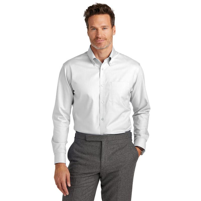 NEW Capella Brooks Brothers® Tall Wrinkle-Free Stretch Nailhead Shirt - White