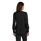 NEW CAPELLA Mercer+Mettle® Women’s Stretch Jersey Long Sleeve Blouson Top - Deep Black