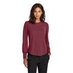 NEW CAPELLA Mercer+Mettle® Women’s Stretch Jersey Long Sleeve Blouson Top - Rosewood
