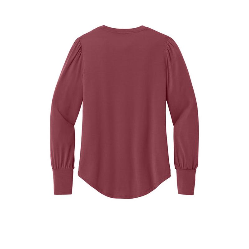 NEW CAPELLA Mercer+Mettle® Women’s Stretch Jersey Long Sleeve Blouson Top - Rosewood