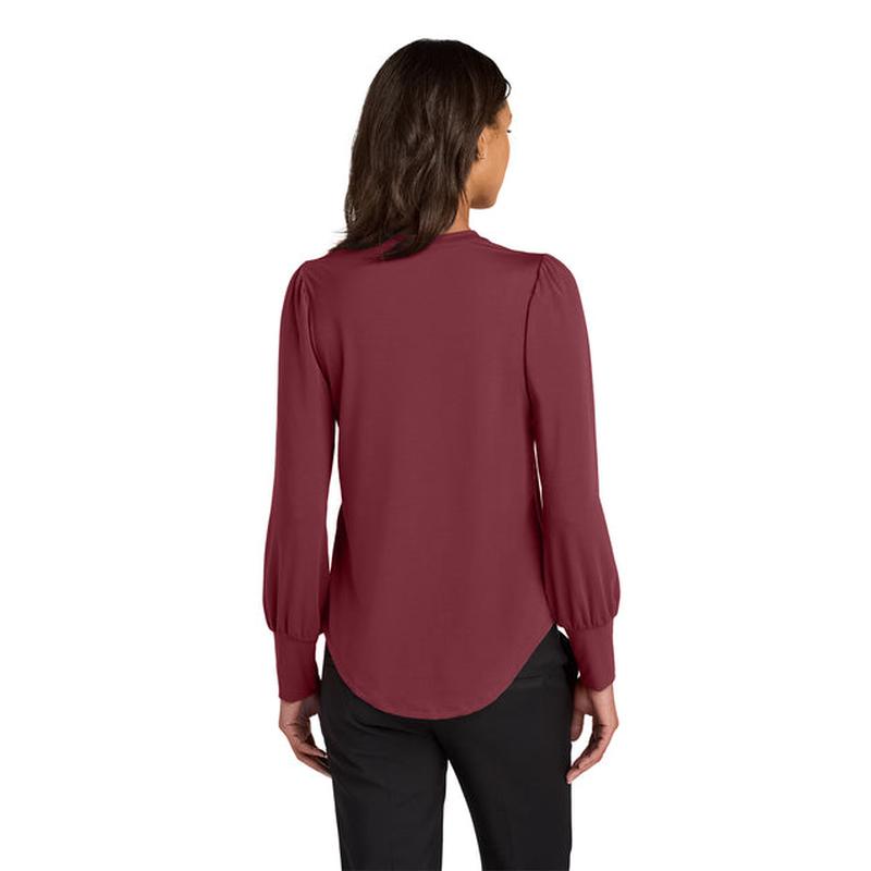 NEW CAPELLA Mercer+Mettle® Women’s Stretch Jersey Long Sleeve Blouson Top - Rosewood