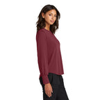 NEW CAPELLA Mercer+Mettle® Women’s Stretch Jersey Long Sleeve Blouson Top - Rosewood