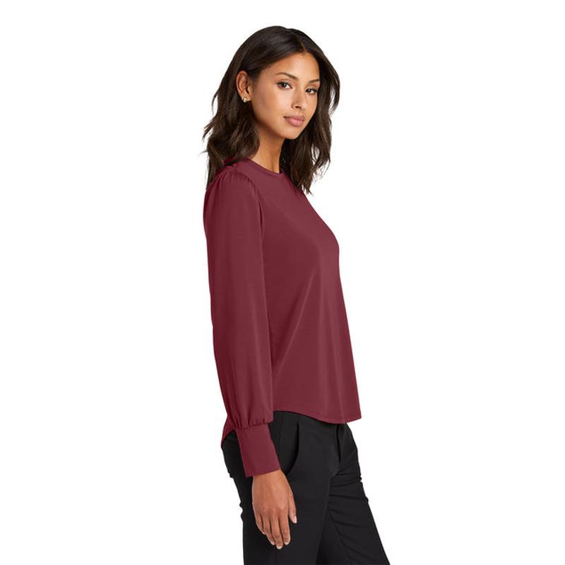 NEW CAPELLA Mercer+Mettle® Women’s Stretch Jersey Long Sleeve Blouson Top - Rosewood