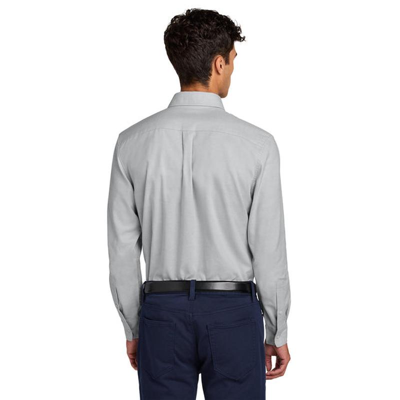 NEW Capella Mercer+Mettle® Long Sleeve Modern Oxford Shirt - Gusty Grey