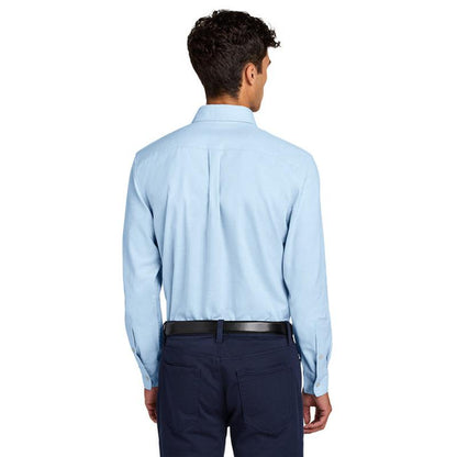 NEW Capella Mercer+Mettle® Long Sleeve Modern Oxford Shirt - Light Blue