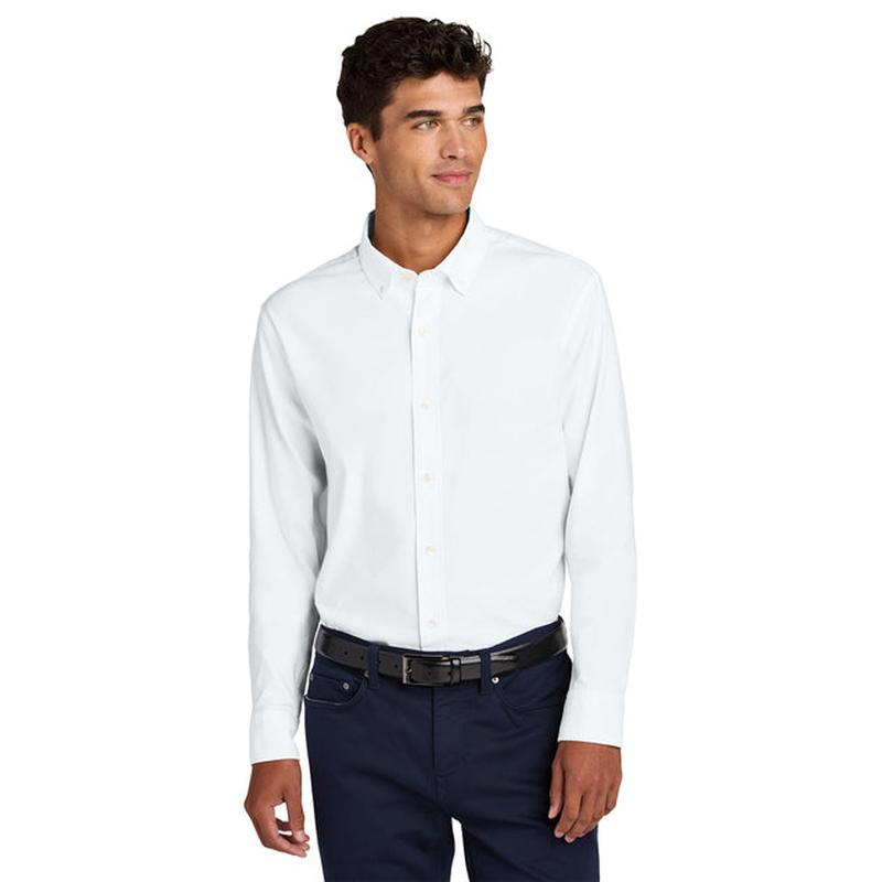 NEW Capella Mercer+Mettle® Long Sleeve Modern Oxford Shirt - White