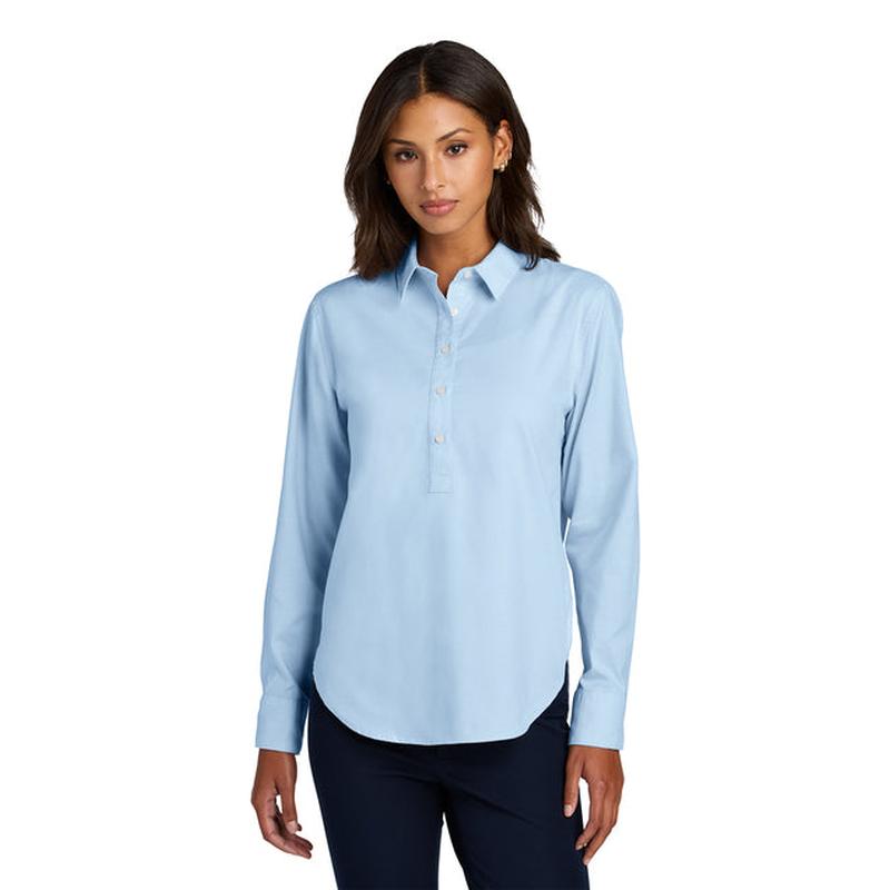 NEW Capella Mercer+Mettle® Women’s Long Sleeve Modern Oxford Shirt - Light Blue