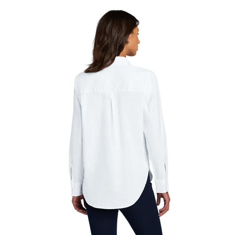 NEW Capella Mercer+Mettle® Women’s Long Sleeve Modern Oxford Shirt - White
