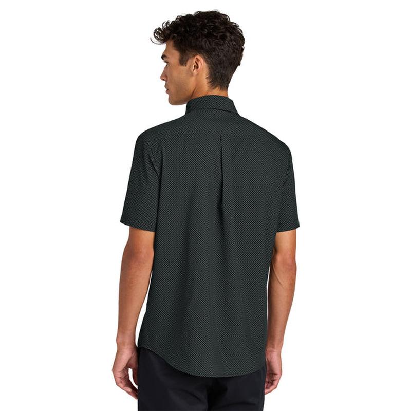 NEW Capella Mercer+Mettle® Short Sleeve UV Capital Tech Shirt - Deep Black Triangle Print