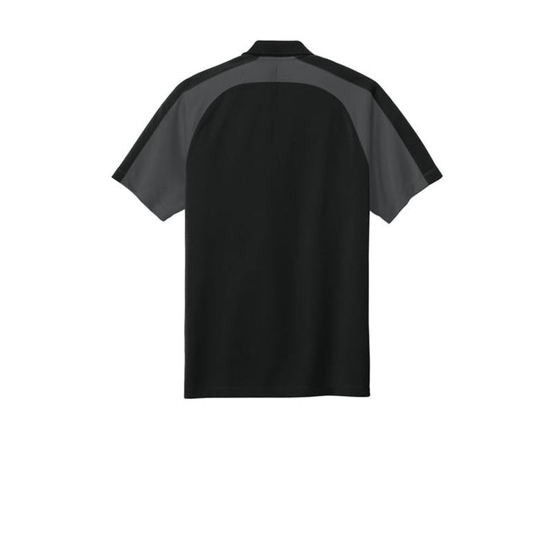 NEW Capella Port Authority® Wearever Performance Pique Colorblock Polo - Deep Black/Storm Grey