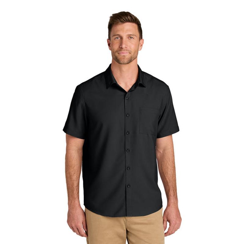 NEW Capella Port Authority® Short Sleeve UV Dockside Shirt - Deep Black