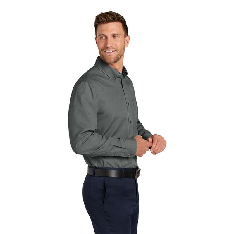 NEW CAPELLA Port Authority® Long Sleeve Nailhead Easy Care Shirt - Deep Black
