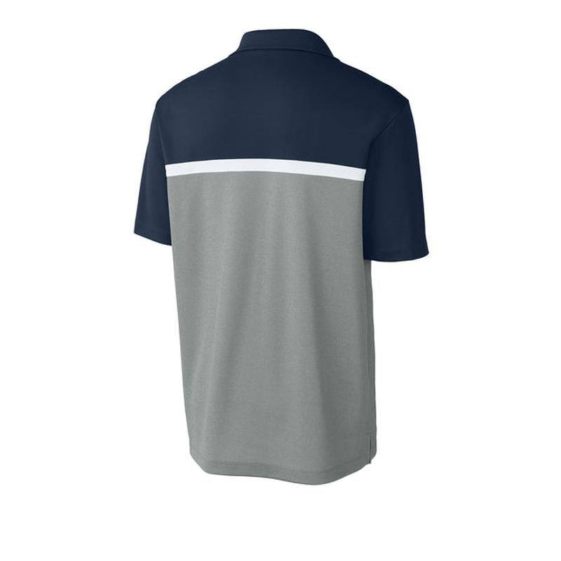 NEW CAPELLA Sport-Tek® UV Micropique Colorblock Polo - True Navy/Grey Concrete Heather/White (Copy)