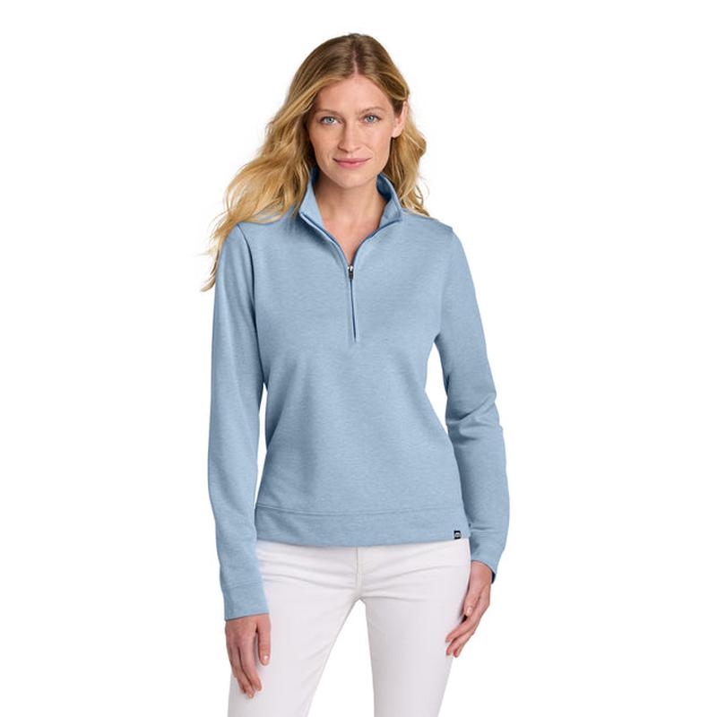 NEW Capella TravisMathew Women’s Coveside 1/2-Zip - Light Blue Heather