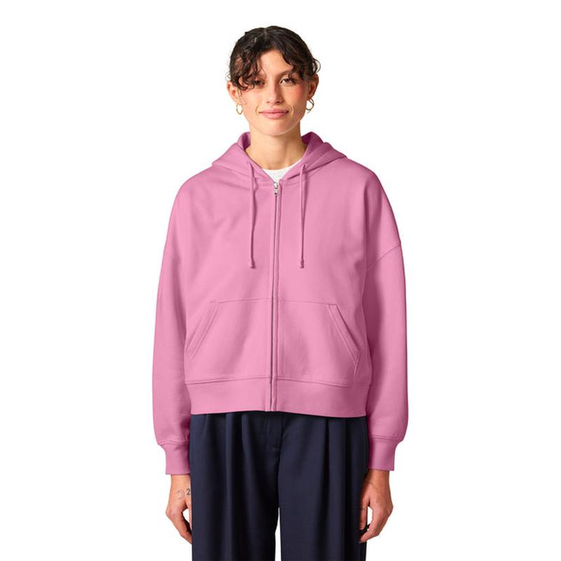 NEW CAPELLA Stanley/Stella Women’s Stella Ida Full-Zip Hooded Sweatshirt - Bubble Pink
