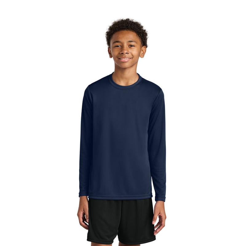 NEW CAPELLA A4 Youth Cooling Performance Long Sleeve Tee - Navy