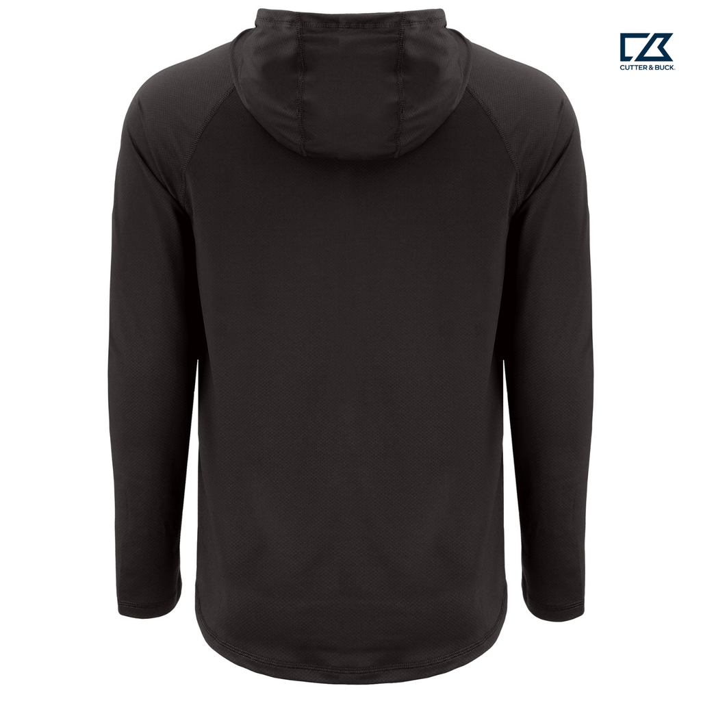 CAPELLA Cutter & Buck Prospect Recycled Featherlight Stretch Mens Hooded Pullover - Black