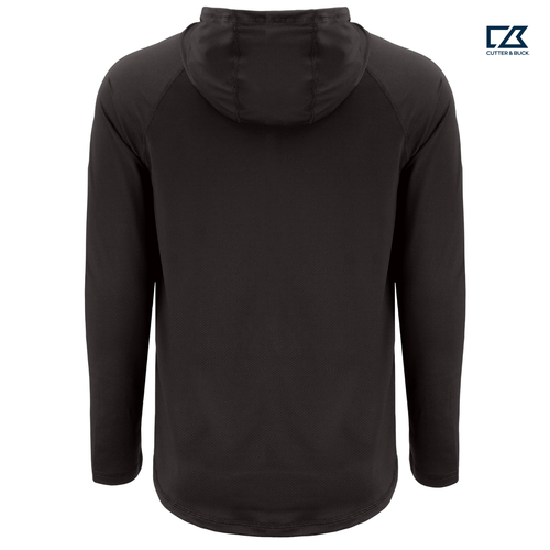 CAPELLA Cutter & Buck Prospect Recycled Featherlight Stretch Mens Hooded Pullover - Black