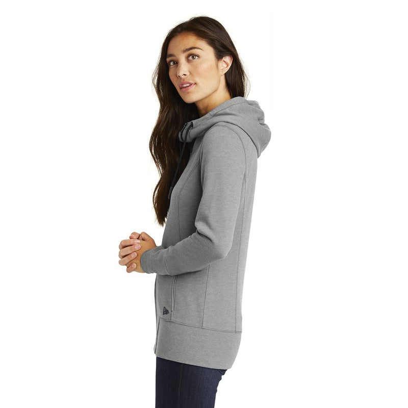 NEW CAPELLA New Era® Ladies Tri-Blend Fleece Full-Zip Hoodie - Shadow Grey Heather