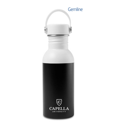 NEW CAPELLA GEMLINE Arlo Stainless Steel Hydration Bottle - 17 Oz.  White/Black