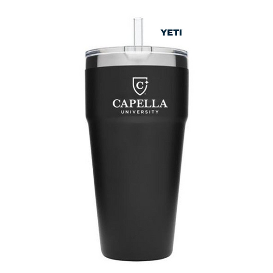 NEW CAPELLA YETI RAMBLER® 26 OZ STACKABLE CUP  WITH STRAW LID - Black