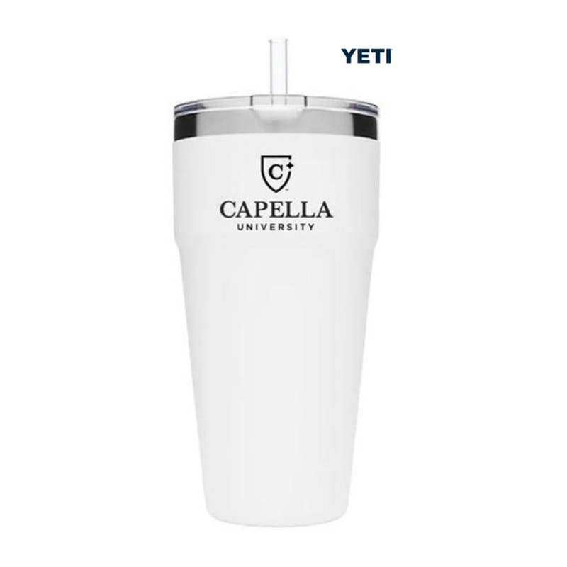 CAPELLA YETI RAMBLER® 26 OZ STACKABLE CUP  WITH STRAW LID - White