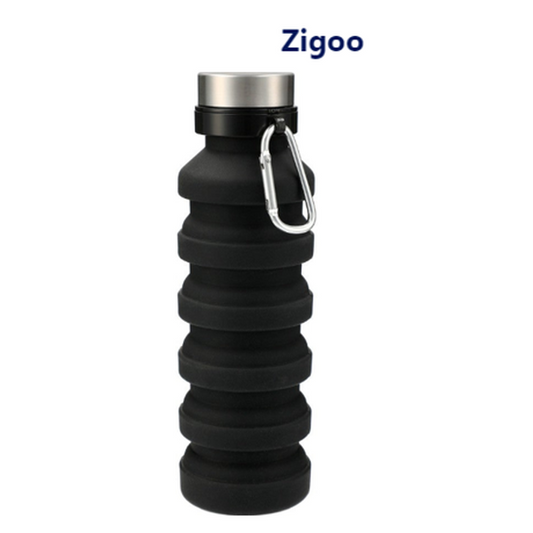 NEW CAPELLA Zigoo Silicone Collapsible Bottle 18oz - BLACK