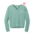 CAPELLA District® Women’s Perfect Tri® Fleece V-Neck Sweatshirt - Heathered Eucalyptus Blue