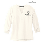CAPELLA Mercer+Mettle™ Women's Stretch Crepe 3/4-Sleeve Blouse - Ivory Chiffon
