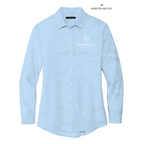 CAPELLA Mercer+Mettle® Women’s Long Sleeve Stretch Woven Shirt - Air Blue End on End