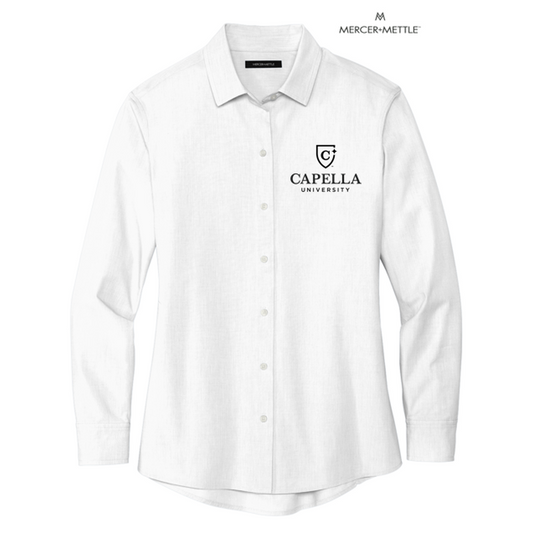 NEW CAPELLA Mercer+Mettle™ Women’s Long Sleeve Stretch Woven Shirt - White