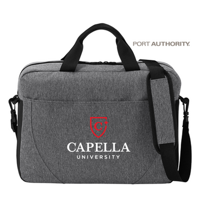 NEW CAPELLA Port Authority® Access Briefcase - Heather Grey/ Black