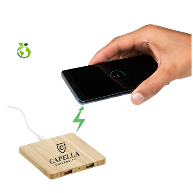 CAPELLA Bamboo Wireless Charging Pad with Dual Outputs