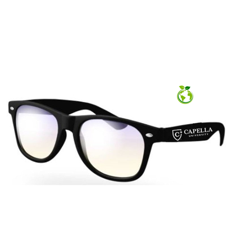 CAPELLA Blue Light Blocking Retro Glasses - Black