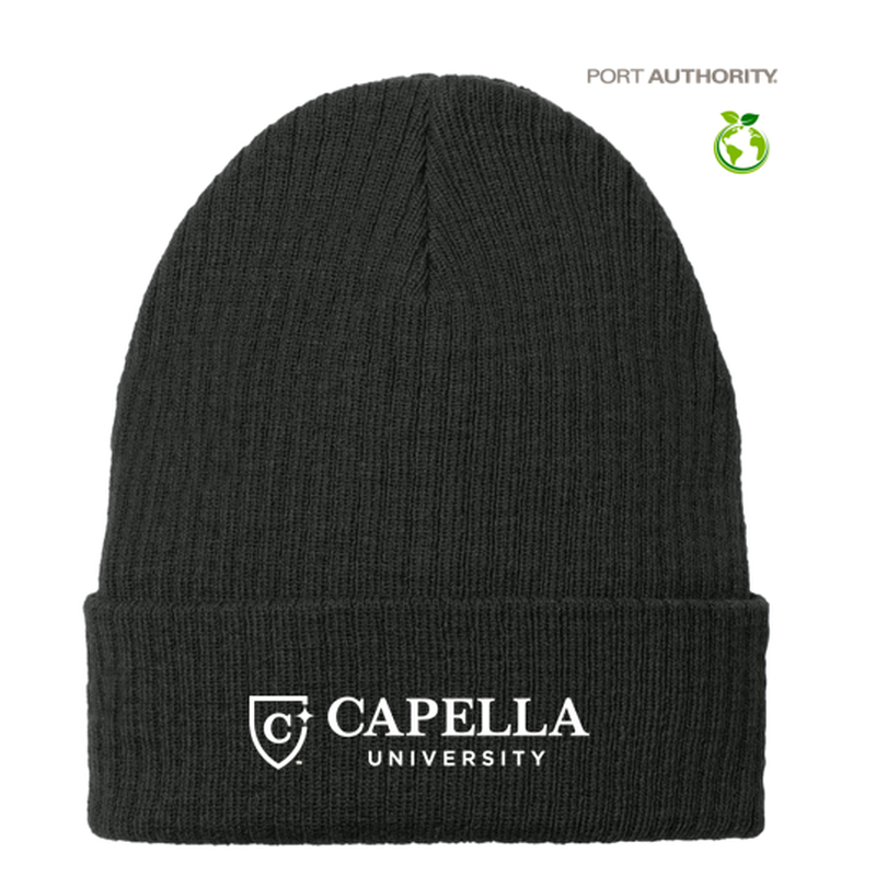 NEW CAPELLA Port Authority® C-FREE® Recycled Beanie - Deep Black